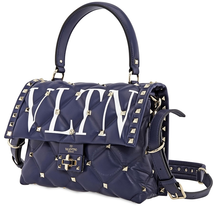 Valentino Candystud Medium VLTN Shoulder Bag- Blue RW2B0B55XQC/E CG4