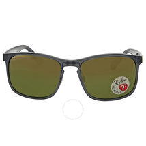Ray Ban Square Polarized Green Mirror Chromance Sunglasses RB4264 876/6O 58