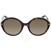 Gucci Brown Gradient Havana Round Sunglasses GG0023S 002 55