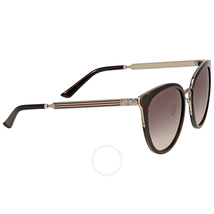 Gucci Brown Gradient Round Sunglasses GG0077SK 003 56