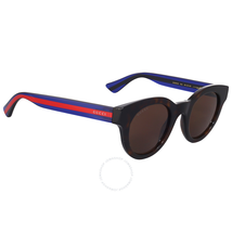 Gucci Dark Havana Round Sunglasses GG0002S-004 46