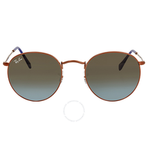 Ray Ban Blue/Brown Gradient Round Men's Sunglasses RB3447 900396 50 RB3447 900396 50