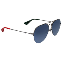 Gucci Silver Mirror Aviator Sunglasses GG0107S 003 56