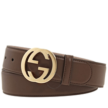 Gucci Ladies Leather Belt with Interlocking G 3.7 cm Gusima Moo 370543 AP00G 2548