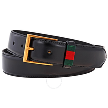 Gucci Men's Leather Belt with Web- Size 105 Cm 495125 DT99T 1060