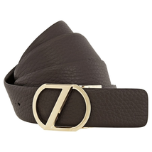Zegna Men's Reversible Calfskin Leather Belt - Brown BCRGM5 9348 FDT