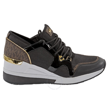 Michael Kors Ladies Sneaker Black Liv Trainer Size 8 43F8SCFS3D-001