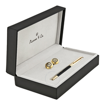Picasso and Co Gold Plated Ballpoint Pen and Cufflink Set PST903FLGB