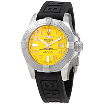 Breitling Automatic Yellow Dial Black Rubber Men's Watch A17331101I1S1