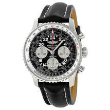 Breitling Navitimer Cosmonaute Black Dial Leather Strap Automatic Men's Watch AB021012-BB59BKLT AB021012/BB59BKLT