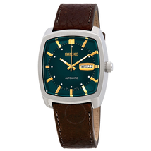 Seiko ReCraft Automatic Green Dial Brown Leather Men's Watch SNKP27