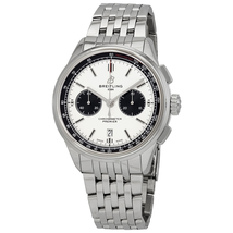 Breitling Premier Chronograph Automatic Chronometer Silver Dial Men's Watch AB0118221G1A1