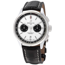 Breitling Premier Chronograph Automatic Chronometer Silver Dial Men's Watch AB0118221G1P1