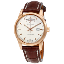 Breitling Transocean Automatic Mercury Silver Dial 18K Rose Gold Men's Watch R4531012-G752BRCT