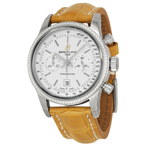 Breitling Transocean Automatic Silver Dial Camel Leather Unisex Watch A4131053-G757CMCT