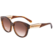 Ferragamo Brown Oval Ladies Sunglasses SF895SA29656