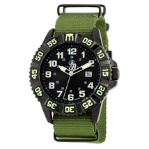 Brooklyn Watch Co. Brooklyn Essex Black Dial Canvas Green Men's Swiss Quartz Watch 303-M4224