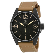 Brooklyn Watch Co. Lafayette Black Dial Tan Leather Men's Watch CLA-C