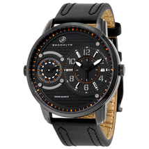Brooklyn Watch Co. Brooklyn Willoughby Dual Time Swiss Quartz All Black Men's Watch 102-M4221