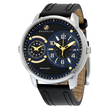 Brooklyn Watch Co. Brooklyn Willoughby Dual Time Swiss Quartz Black Dial Men's Watch 102-M1221