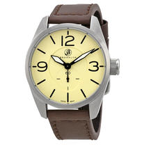 Brooklyn Watch Co. Lafayette Tan Dial Brown Leather Swiss Quartz Men's Watch CLA-G