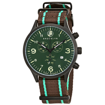Brooklyn Watch Co. Bedford Brownstone Chronograph Green Dial Men's Watch 309-J-08-NSGRN