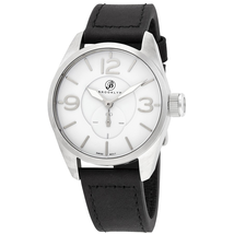 Brooklyn Watch Co. Lafayette White Dial Black Leather Swiss Quartz Men's Watch CLA-D