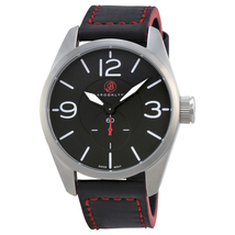 Brooklyn Watch Co. Lafayette Black Dial Black Red Accent Leather Swiss Quartz Men's Watch CLA-H