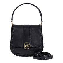 Michael Kors Lillie Medium Leather Messenger Bag- Black 30F8G0LM6O-001