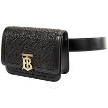 Burberry Belted Quilted Monogram Lambskin TB Bag- Black 8014828