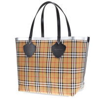 Burberry Giant Reversible Tote in Vintage Check- Black/Silver 80064741