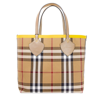 Burberry Large Giant Tote in Colour Block Check- Antique Yellow/Golden Yellow 8006585