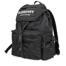 Burberry Logo Print Nylon Backpack- Black 8010608