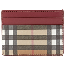 Burberry Vintage Check and Leather Card Case- Crimson 4080007