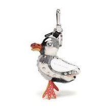 Burberry Ladies  Accessories Gifts & Accs Keyfobs Festive Charms White/Multi Seagull Lth Knit Charm 8000679