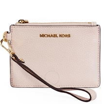 Michael Kors Small Mercer Pebbled Leather Coin Case- Soft Pink 32T7GM9P0L-187