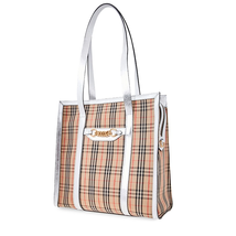 Burberry The Small 1983 Check Link Tote Bag- Silver 8006439