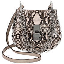 Chloe Drew Bijou Snakeskin Textured Leather Shoulder Bag- Eternal Grey CHC18AS109A31 091