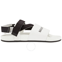 Balenciaga Men's White, Black Logo Sandal Strap Size 40 (7 US) 506348 WAWF5 9061