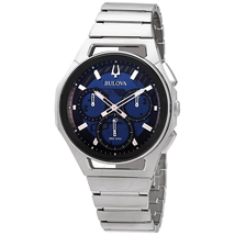 Bulova Curv Chronograph Quartz Blue Dial Men's Watch 96A205