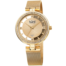 Burgi Quartz Diamond Gold Dial Ladies Watch BUR262YG