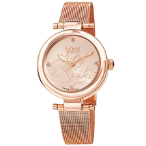 Burgi Quartz Diamond Rose Gold Dial Ladies Watch BUR260RG