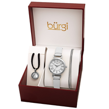 Burgi Quartz White Dial Ladies Watch BUR211SS-S