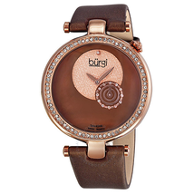Burgi Diamond-accented Brown Strap Ladies Watch BUR042BR