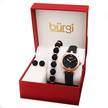 Burgi Quartz Diamond Black Dial Ladies Watch BUR245BKR-S