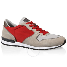 Tod's Men's High-Tech Fabric Suede Sneakers in Dark Ice/Clay/Red XXM0VJ0L8108NU5RT6