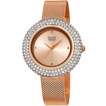 Burgi Ladies Argyle Dial Swarovski Crystal Glamor Mesh Bracelet Watch BUR220RG