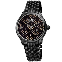 Burgi Ladies Swarovski Crystal Pebble Style Bracelet Watch BUR205BK