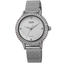 Burgi Quartz Diamond Silver Dial Ladies Watch BUR250SS