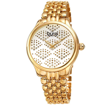 Burgi Ladies Swarovski Crystal Pebble Style Bracelet Watch BUR205YG